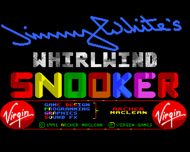 Jimmy White's 'Whirlwind' Snooker screenshot 3 for Amiga